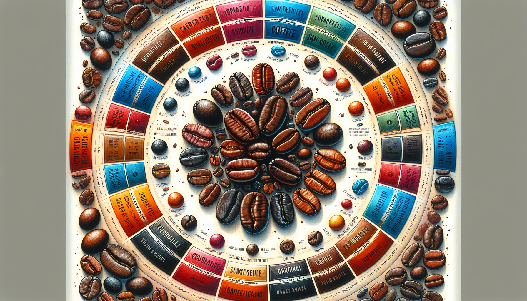 An array of different dark roast coffee beans showcasing their unique characteristics.