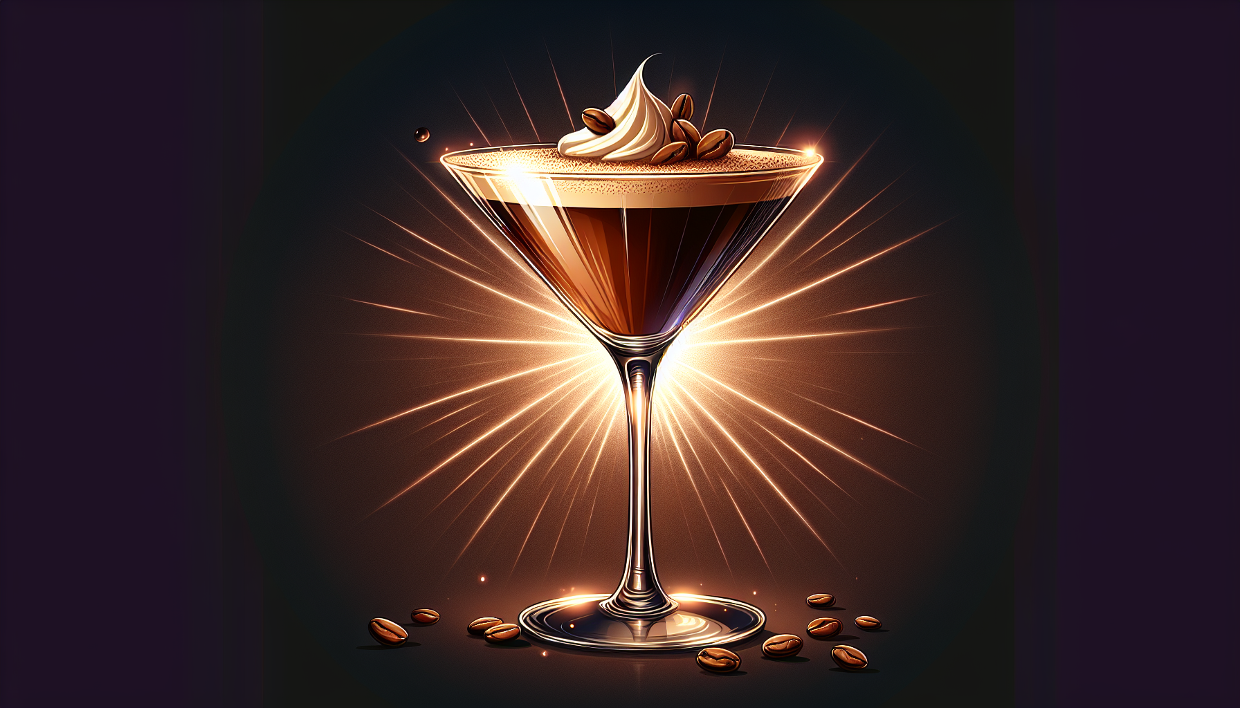 A beautifully crafted espresso martini with a creamy top.