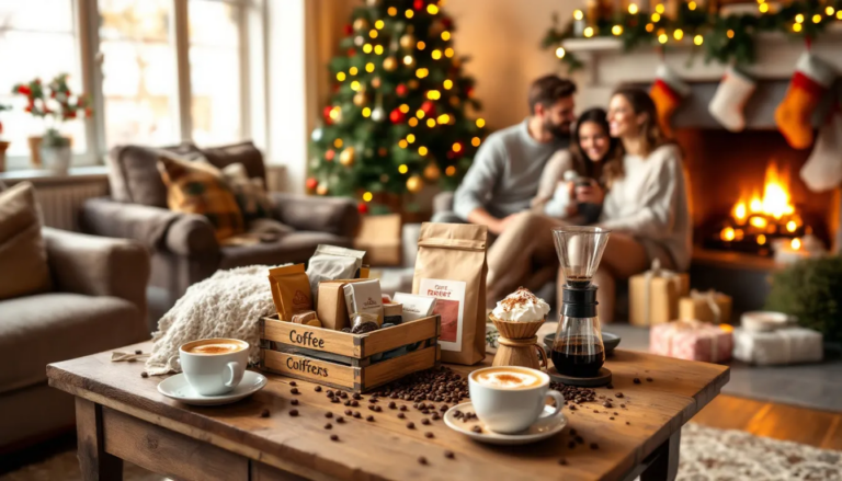 A selection of coffee gifts for dad, showcasing gourmet coffee blends and brewing accessories.