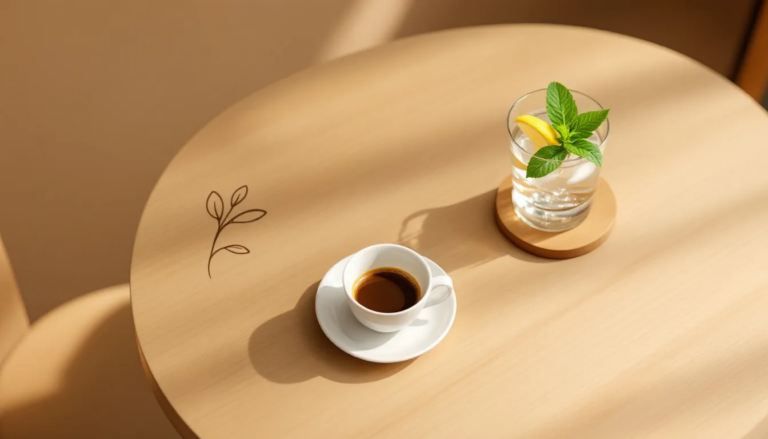 A cup of espresso served with a glass of water on the side, showcasing the tradition of serving water with espresso.