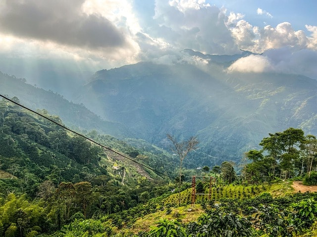 colombia, mountains, trees, sky, clouds, sunbeams, landscape, colombia, colombia, nature, colombia, colombia, colombia