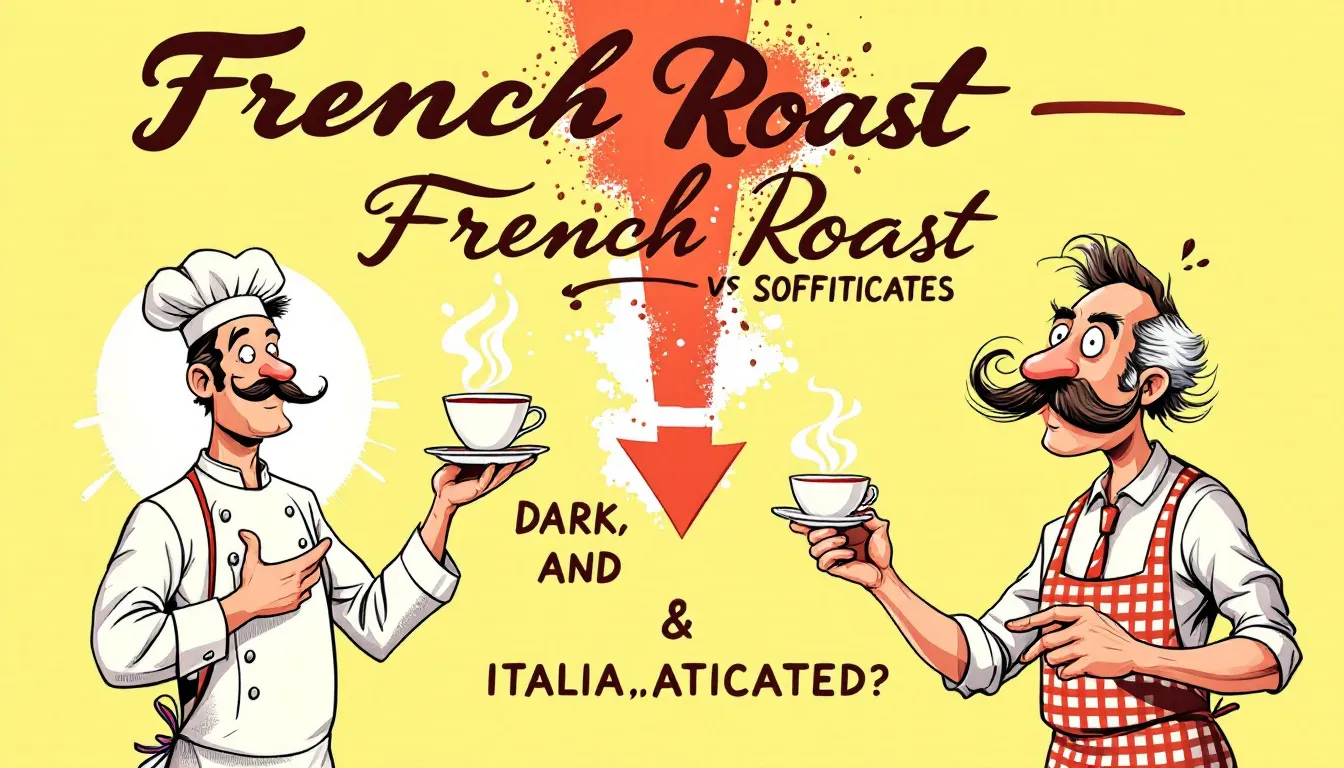 An infographic detailing the key differences between French and Italian roasts.