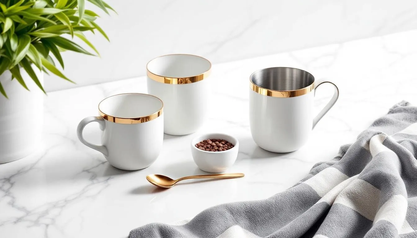 Unpacking an espresso gift set with two espresso cups and accessories.