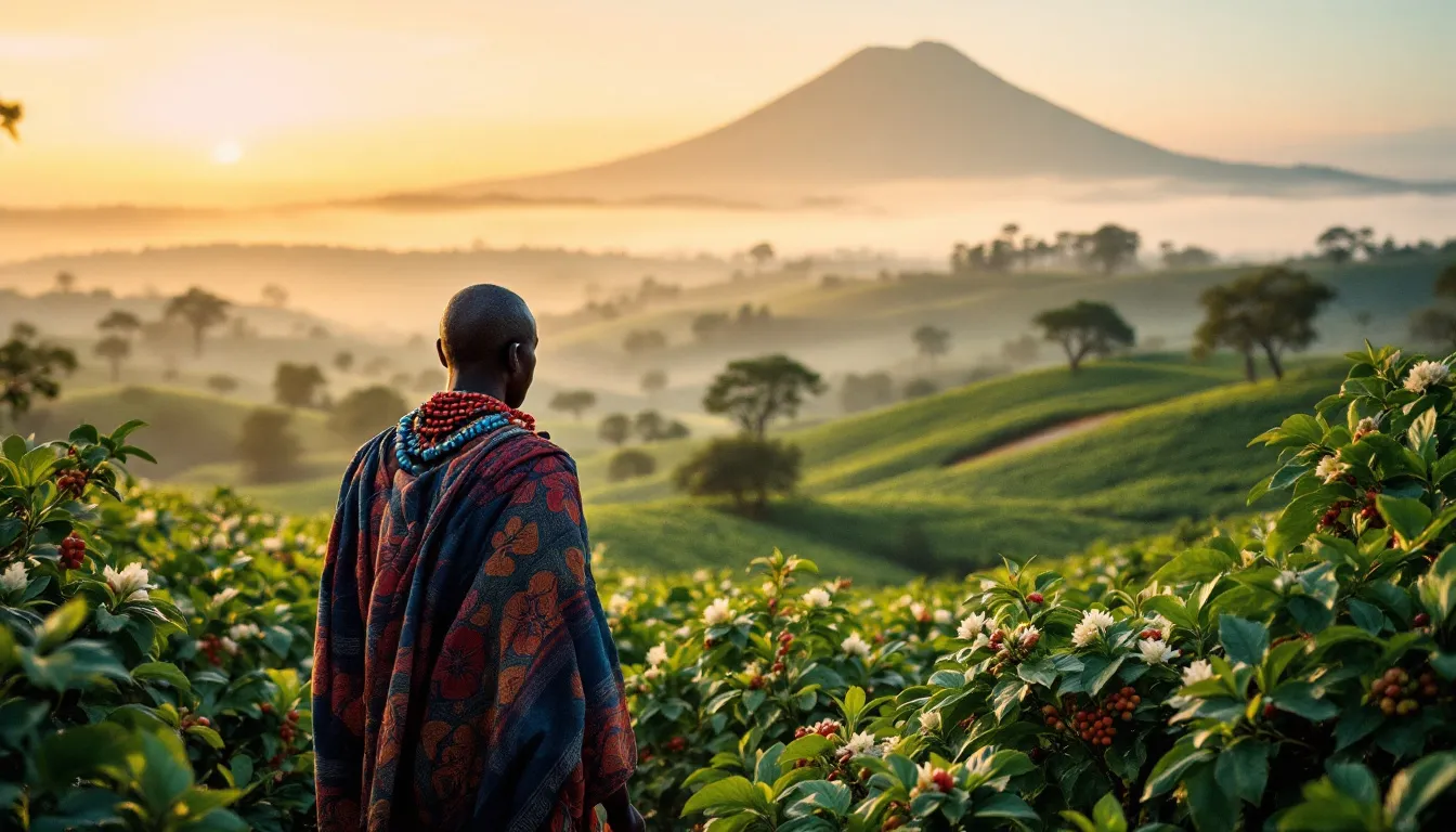 Brewing the perfect cup of Kenyan coffee.